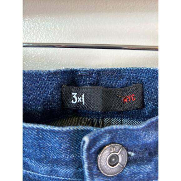 3X1 NYC Blue Lima Fringe Straight Cropped Jeans size‎ 26 - Picture 6 of 7